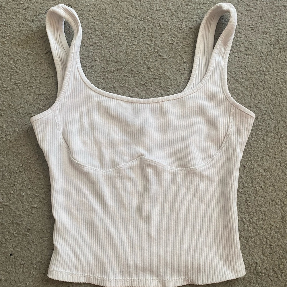 Wild Fable White Ribbed Tank Top